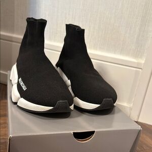 Balenciaga Black and White Sock Sneakers